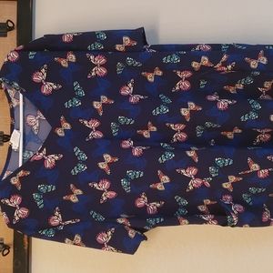 Butterfly print scrub top